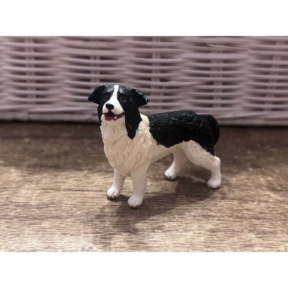 Schleich Border Collie Black And White Figure Play Animals Farming Dollhouse Toy